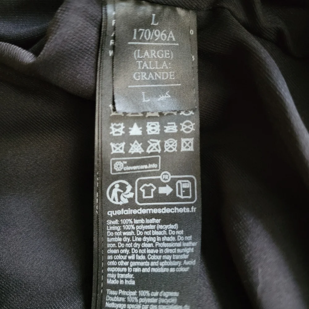 AllSaints Ryder Funnel Neck Cropped Lambskin Leather Jacket - Picture 11 of 13